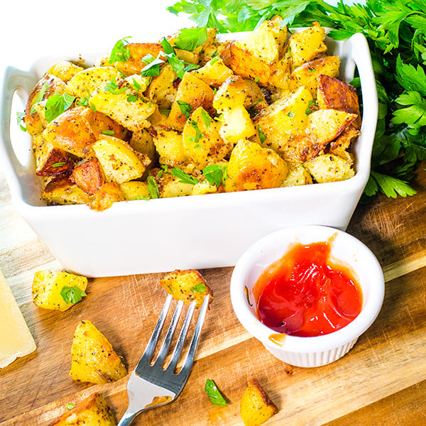 crispy parmesan roasted potatoes 6