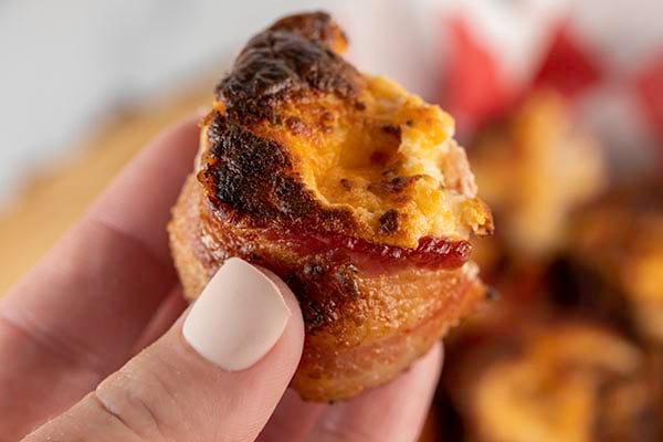 air fryer bacon wrapped kielbasa bites 3