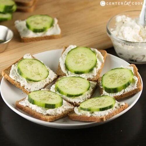 cucumber sandwich cream cheese italian dressing Cucumber Sandwiches