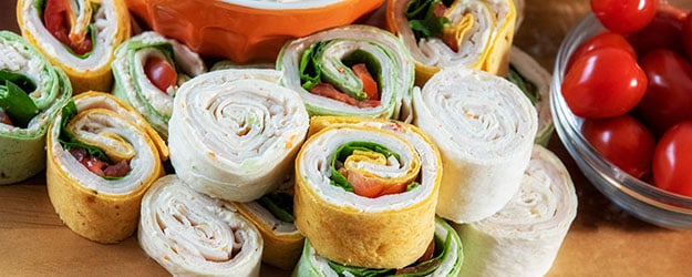 Turkey Pinwheels with Cream Cheese Spread - CenterCutCook