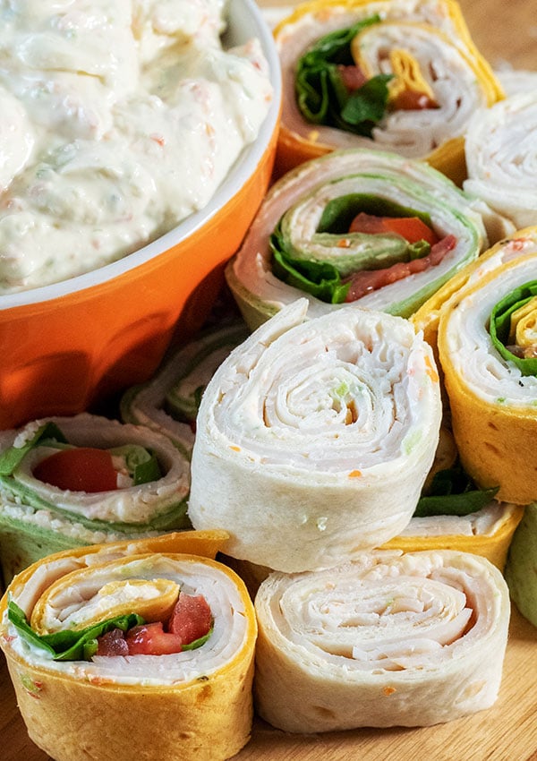 turkey pinwheels cream cheese spread 2