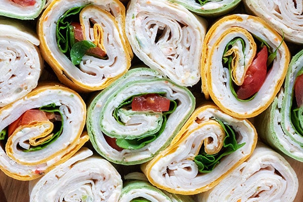 Turkey Pinwheels with Cream Cheese Spread - CenterCutCook