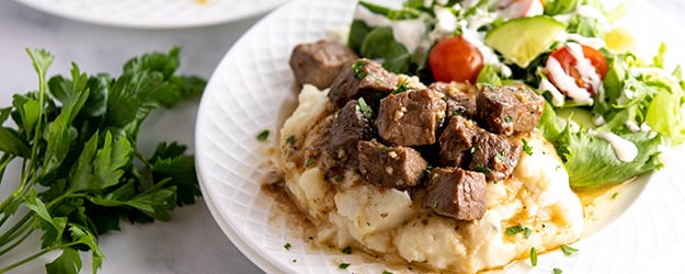 air fryer steak bites garlic butter 1