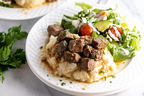 air fryer steak bites garlic butter 2