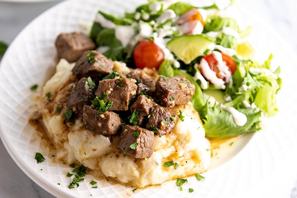 air fryer steak bites garlic butter 4