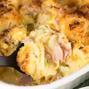 cheesy tortellini bake with ham