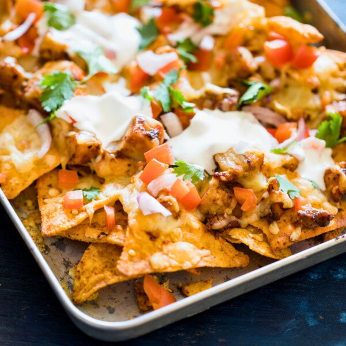 easy baked BBQ chicken nachos