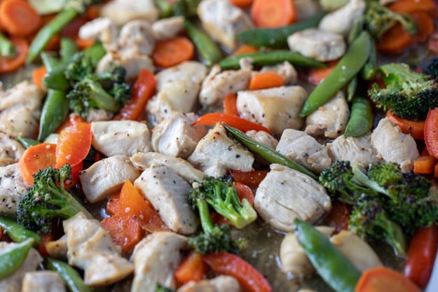 easy one pan honey garlic chicken veggies 4