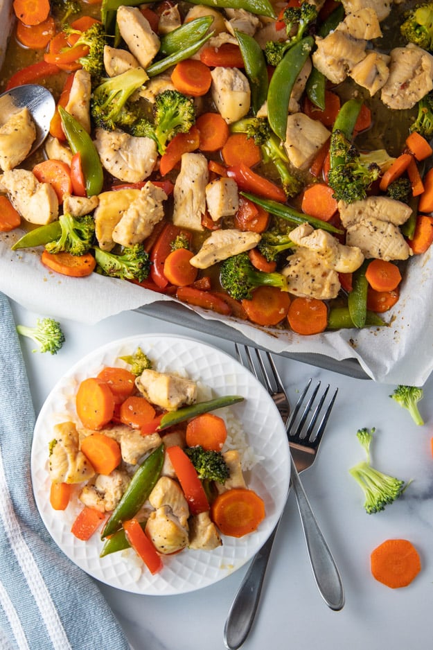 easy one pan honey garlic chicken veggies 5