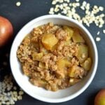 bowl of instant pot apple crisp