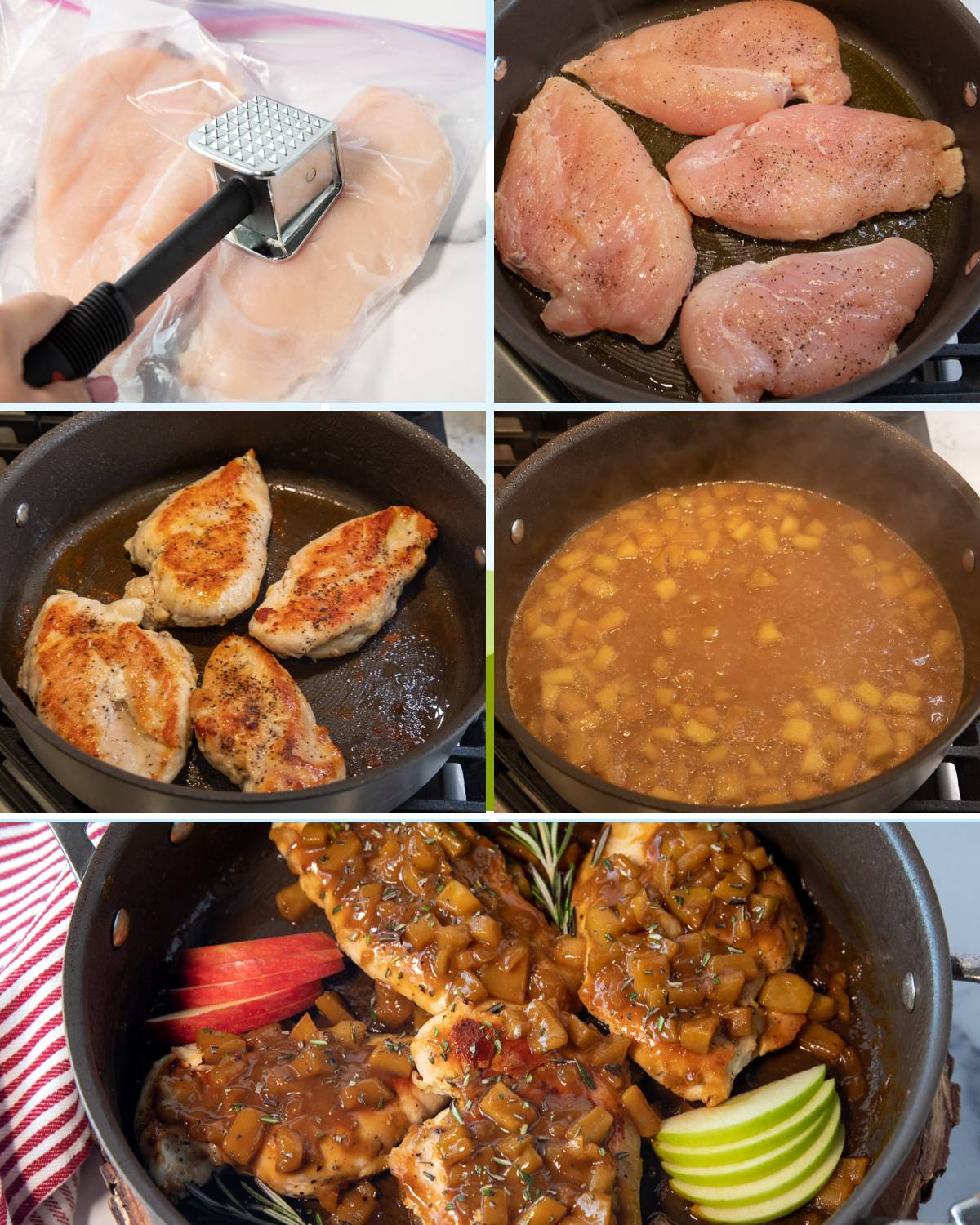 pictures showing how to make chicken with apple cider sauce