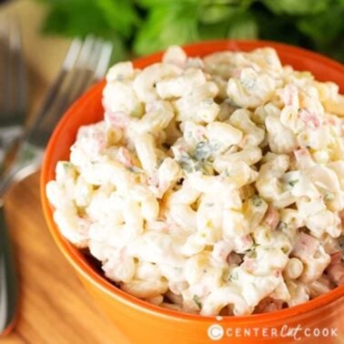 bowl of easy macaroni salad