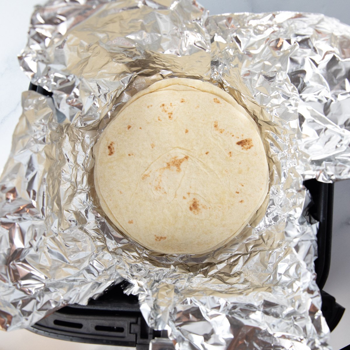 taco shells in foil in air fryer