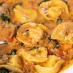 spicy sausage tortellini soup