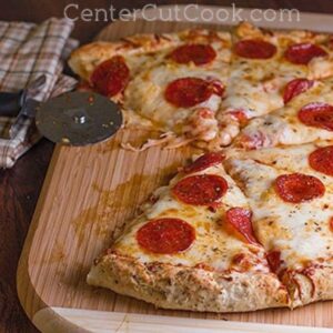 pizza made with Fast & Easy Pizza Dough