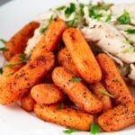 Oven Roasted Baby Carrots on a plate