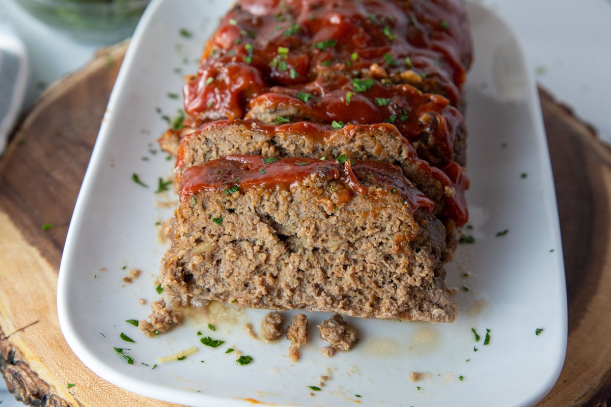 plate of Lipton Onion Soup Meatloaf