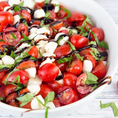 bowl of chopped caprese salad