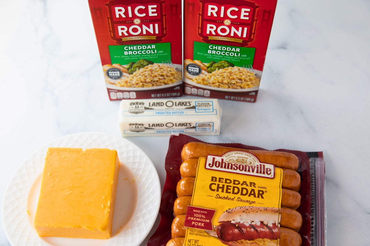 cheesy sausage and rice skillet ingredients