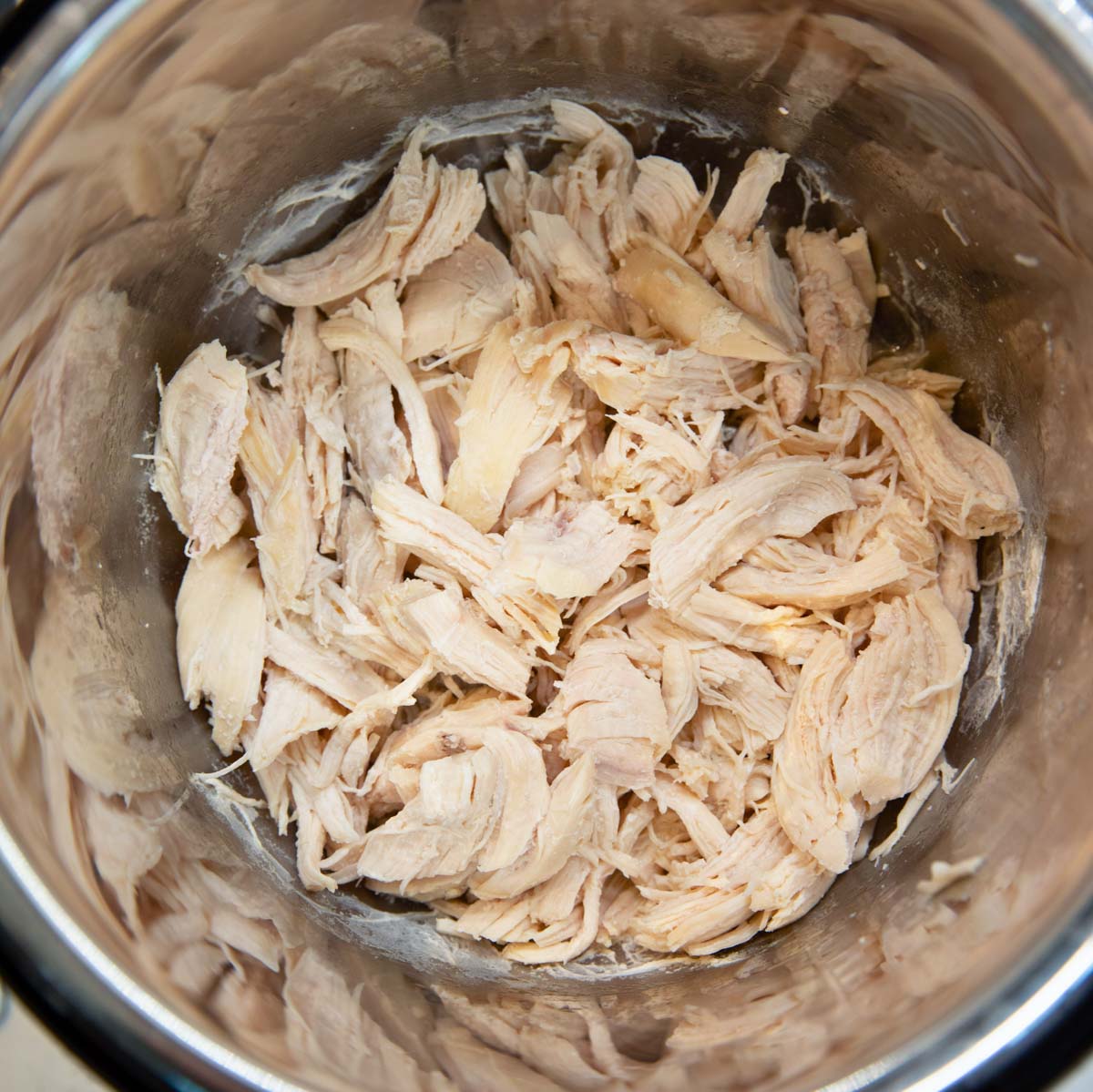 overheat of cooked shredded chicken in an instant pot