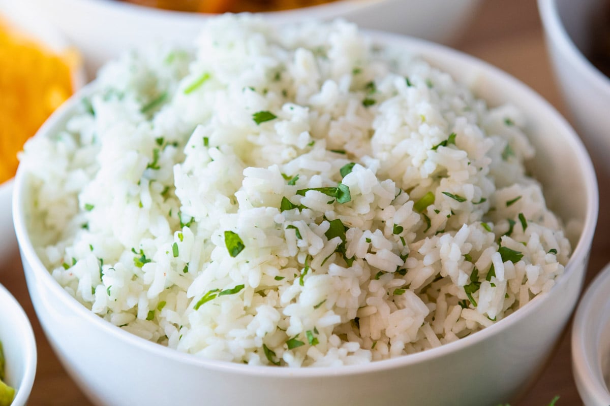 bowl of instant pot cilantro lime rice