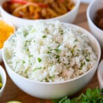 bowl of instant pot cilantro lime rice