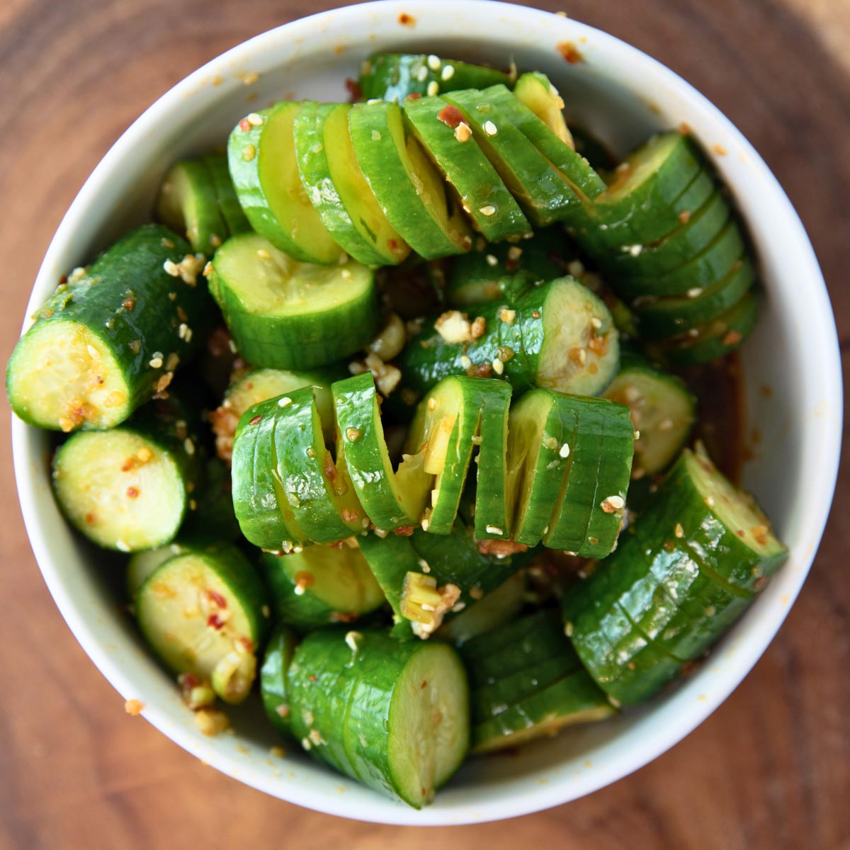spiral cucumber salad