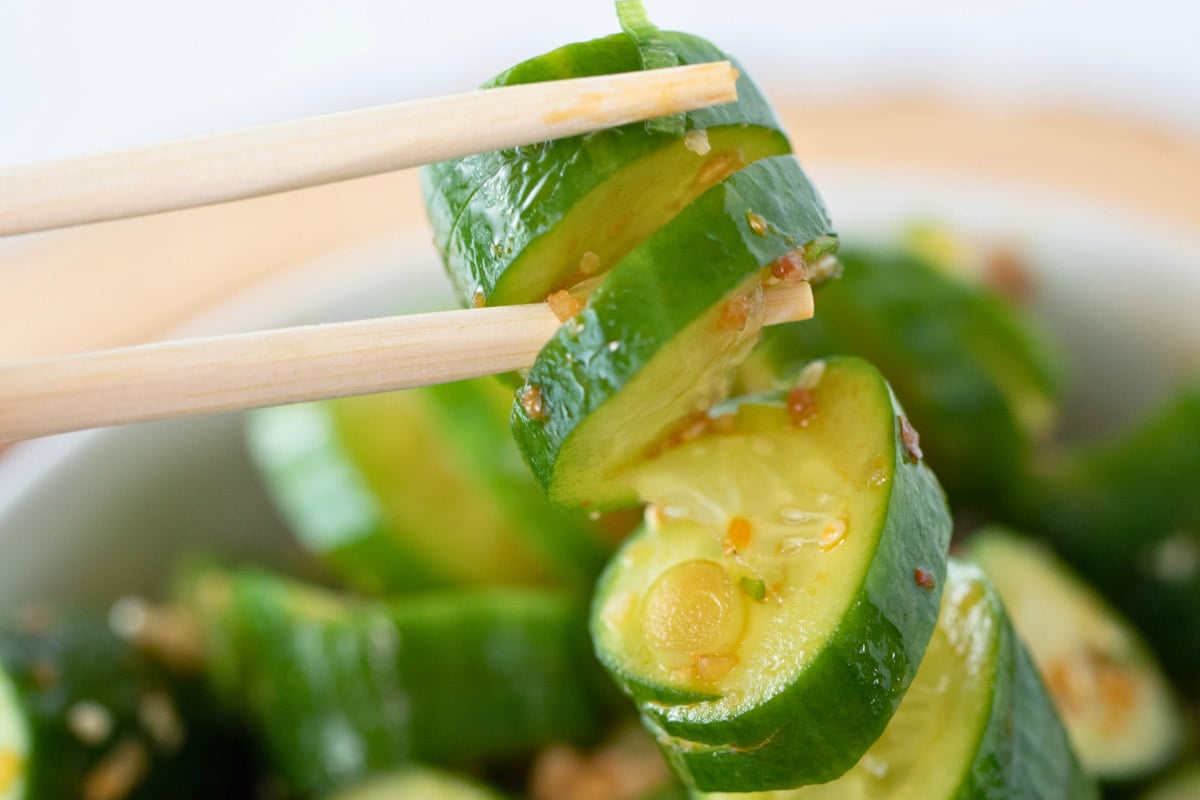 spiral cut cucumber