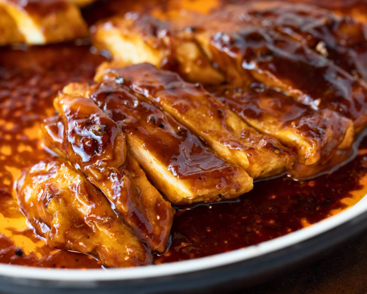 BBQ chicken on the stove