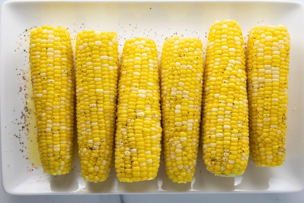 the best corn on the cob with butter salt and pepper