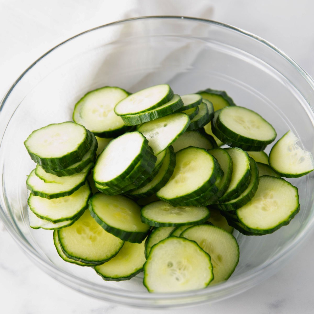 sliced cucumbers