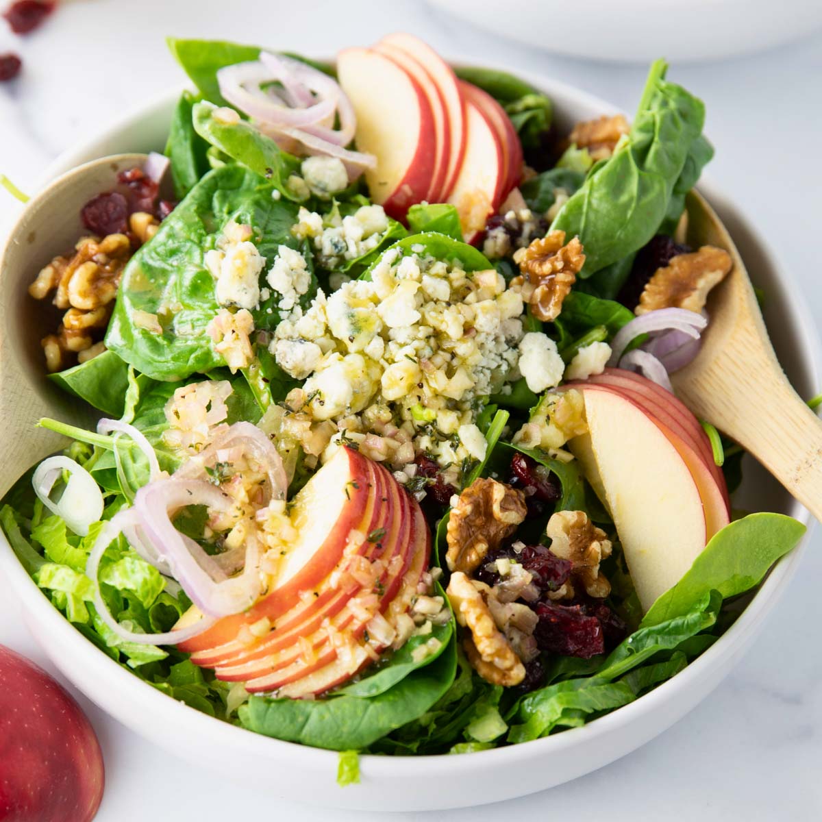 fall harvest salad with apple cider vinaigrette dressing