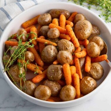 garlic roasted baby potatoes and carrots recipe