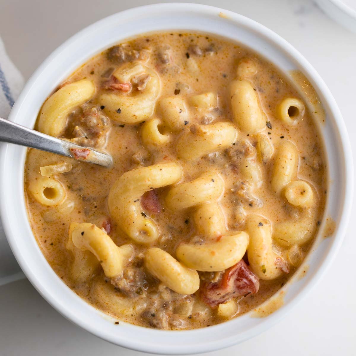 a warm bowl of homemade sausage soup