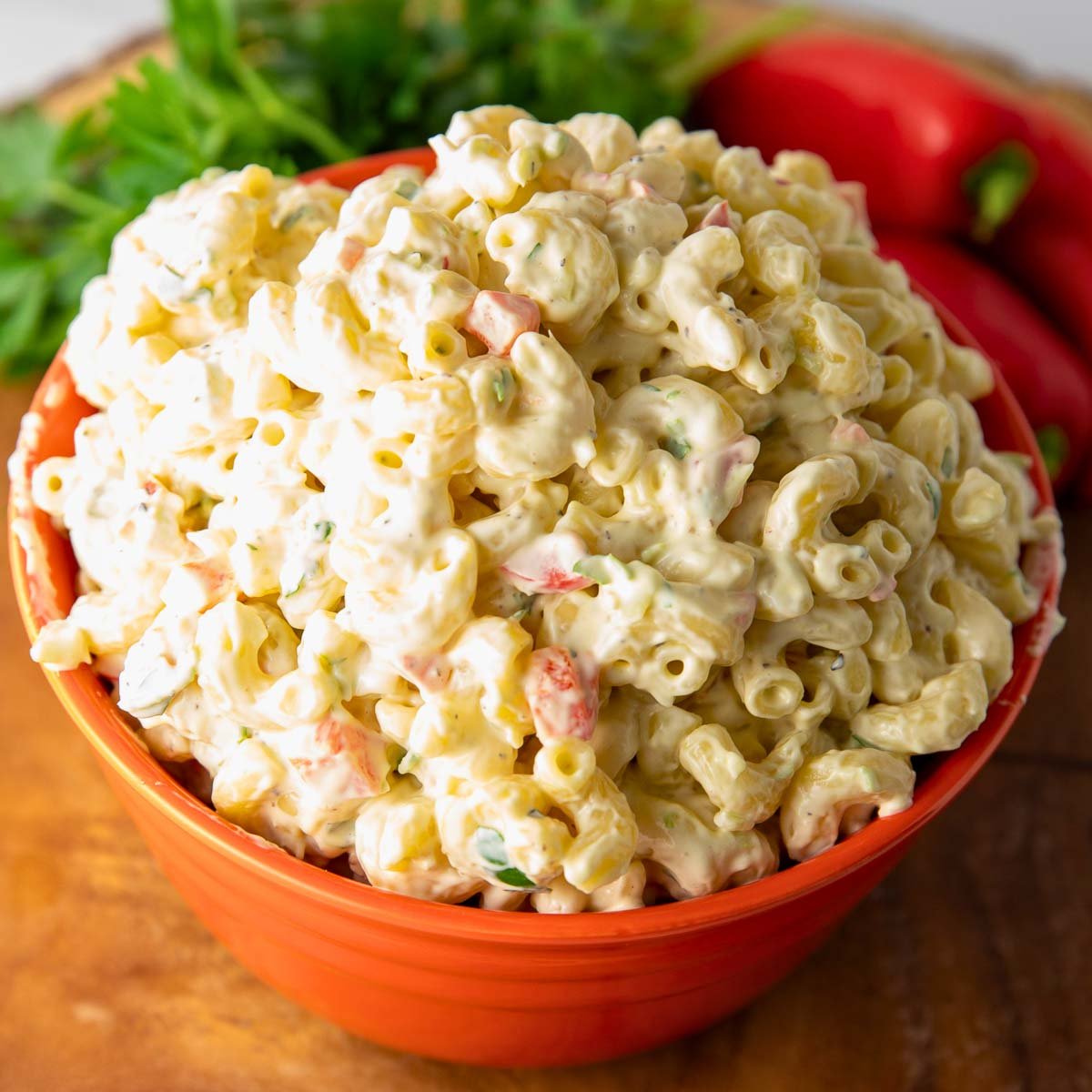 bowl of easy macaroni salad