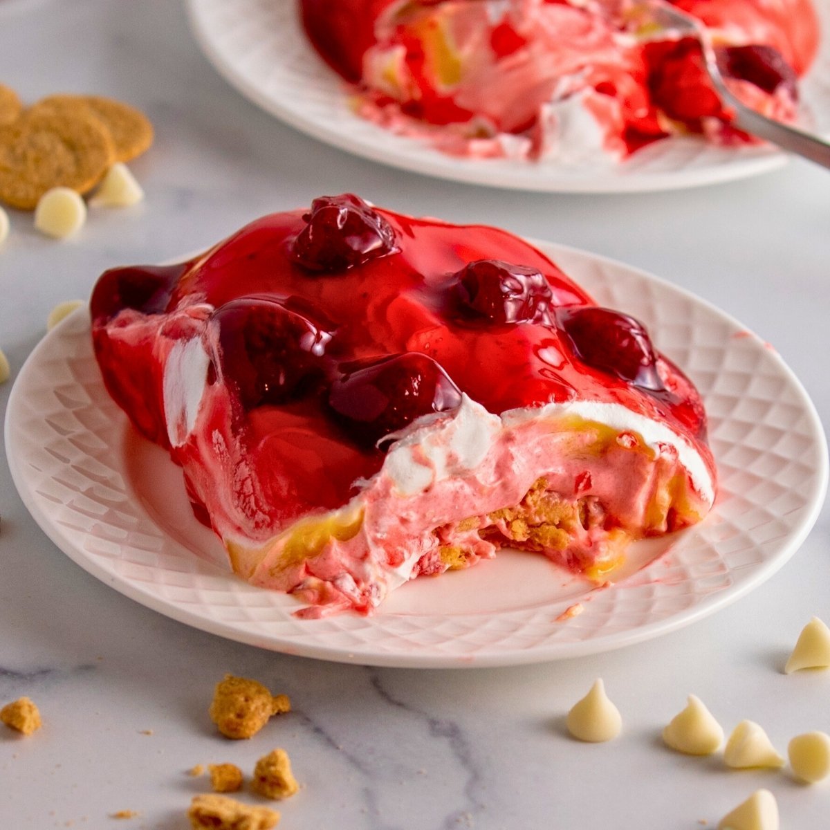 easy no-bake strawberry lasagna recipe in a 9x9 pan