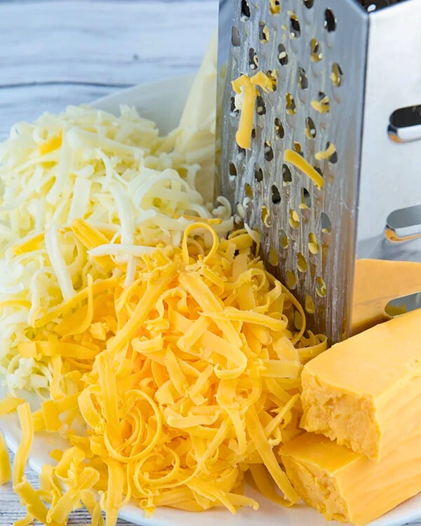 fresh grated cheddar and Monterey Jack cheese